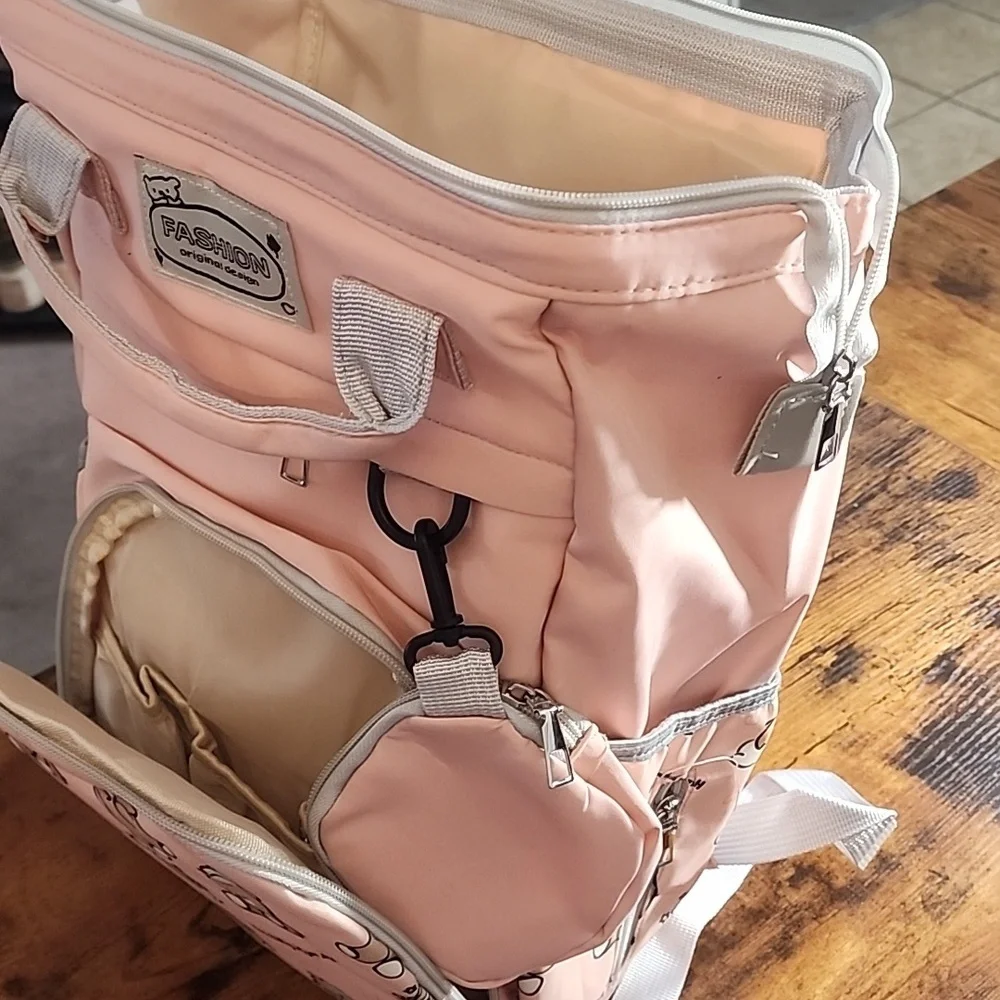 FIRM PRICE Diaper Bag Pink with Bear Print